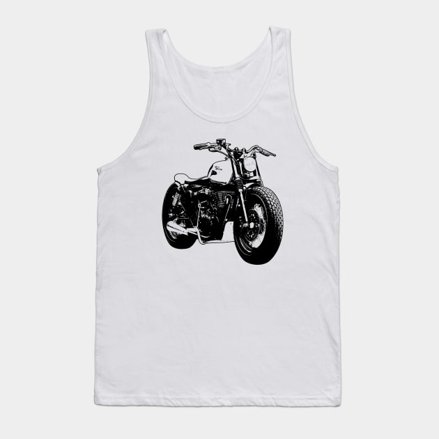 Classic 500 Bike Custom Bobber Sketch Art Tank Top by KAM Std